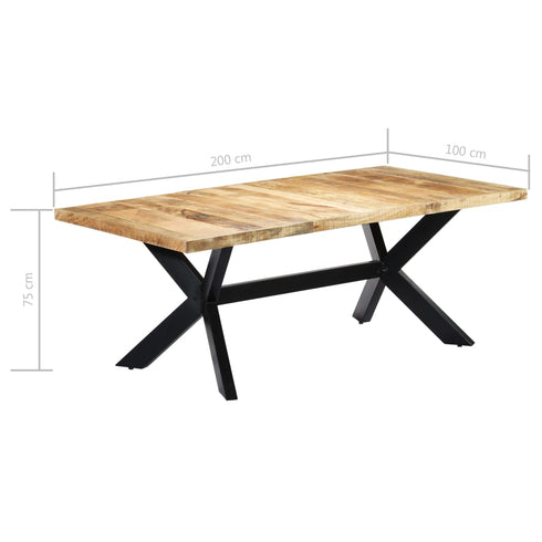 Rustika Rowe -  Dining Table 200x100x75 cm Solid Mango Wood